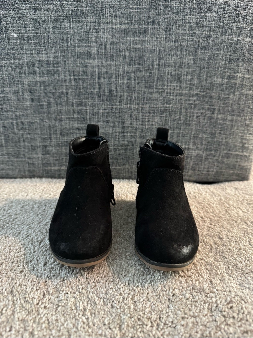Kids Black Suede Ankle Boots - Classic Style